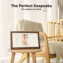 Load image into Gallery viewer, Baby Handprint &amp; Footprint Keepsake Duo Frame (Medium Oak)
