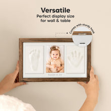 Load image into Gallery viewer, Baby Handprint &amp; Footprint Keepsake Duo Frame (Medium Oak)
