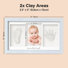 Load image into Gallery viewer, Baby Handprint &amp; Footprint Keepsake Duo Frame (Mist Blue)
