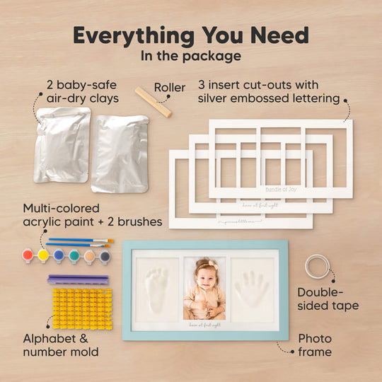 Baby Handprint & Footprint Keepsake Duo Frame (Sky Blue)