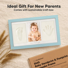 Load image into Gallery viewer, Baby Handprint &amp; Footprint Keepsake Duo Frame (Sky Blue)
