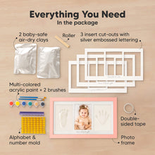 Load image into Gallery viewer, Baby Handprint &amp; Footprint Keepsake Duo Frame (Sweet Pink)
