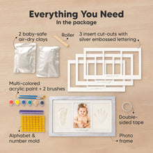 Load image into Gallery viewer, Baby Handprint &amp; Footprint Keepsake Duo Frame (Vintage Gray)
