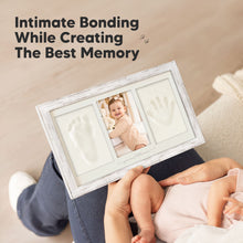 Load image into Gallery viewer, Baby Handprint &amp; Footprint Keepsake Duo Frame (Vintage Gray)
