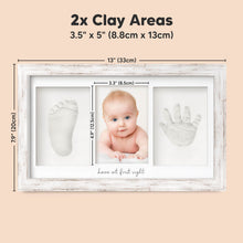 Load image into Gallery viewer, Baby Handprint &amp; Footprint Keepsake Duo Frame (Vintage White)
