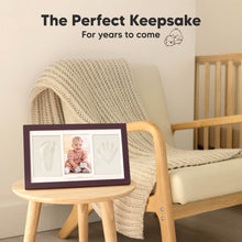 Load image into Gallery viewer, Baby Handprint &amp; Footprint Keepsake Duo Frame (Auburn)
