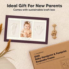 Load image into Gallery viewer, Baby Handprint &amp; Footprint Keepsake Duo Frame (Auburn)
