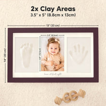 Load image into Gallery viewer, Baby Handprint &amp; Footprint Keepsake Duo Frame (Auburn)

