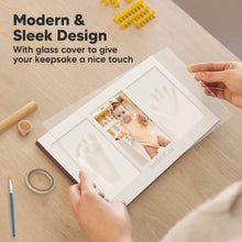 Load image into Gallery viewer, Baby Handprint &amp; Footprint Keepsake Duo Frame (Cedar)
