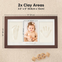 Load image into Gallery viewer, Baby Handprint &amp; Footprint Keepsake Duo Frame (Cedar)
