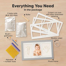 Load image into Gallery viewer, Baby Handprint &amp; Footprint Keepsake Duo Frame (Cloud Gray)
