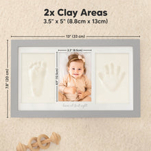 Load image into Gallery viewer, Baby Handprint &amp; Footprint Keepsake Duo Frame (Cloud Gray)
