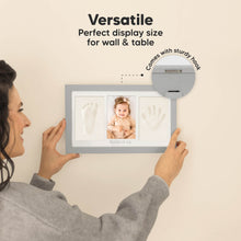 Load image into Gallery viewer, Baby Handprint &amp; Footprint Keepsake Duo Frame (Cloud Gray)
