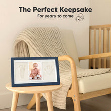 Load image into Gallery viewer, Baby Handprint &amp; Footprint Keepsake Duo Frame (Midnight Blue)

