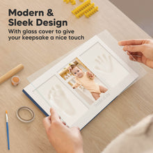 Load image into Gallery viewer, Baby Handprint &amp; Footprint Keepsake Duo Frame (Midnight Blue)
