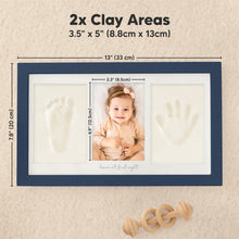 Load image into Gallery viewer, Baby Handprint &amp; Footprint Keepsake Duo Frame (Midnight Blue)
