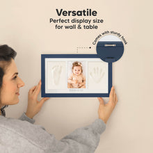 Load image into Gallery viewer, Baby Handprint &amp; Footprint Keepsake Duo Frame (Midnight Blue)
