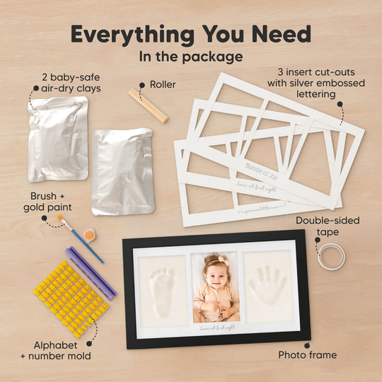 Baby Handprint & Footprint Keepsake Duo Frame (Onyx Black)