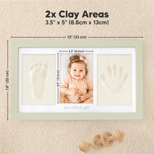 Load image into Gallery viewer, Baby Handprint &amp; Footprint Keepsake Duo Frame (Sage)
