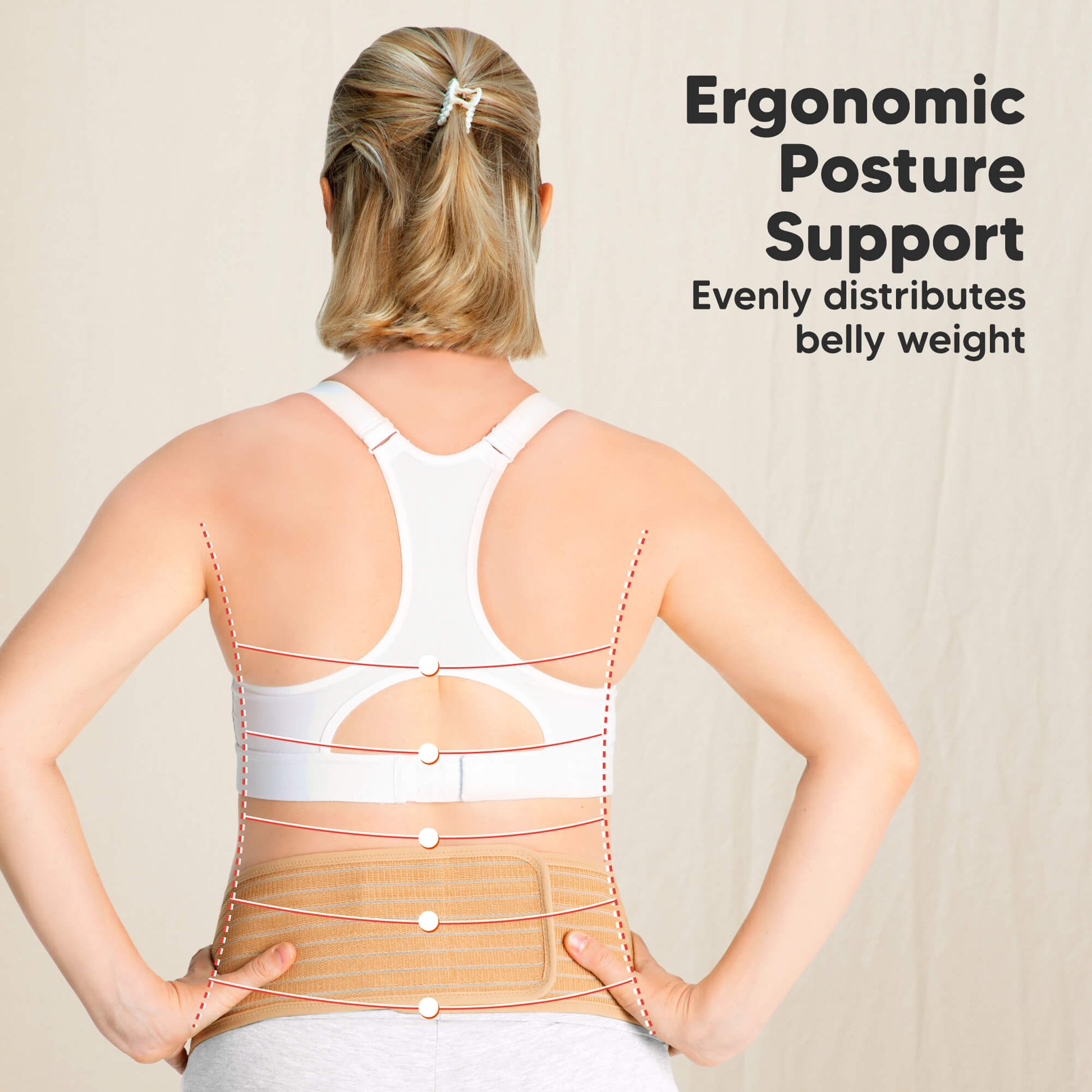 Ergonomic Posture Support: Evenly distributes belly weight
 30119669104826