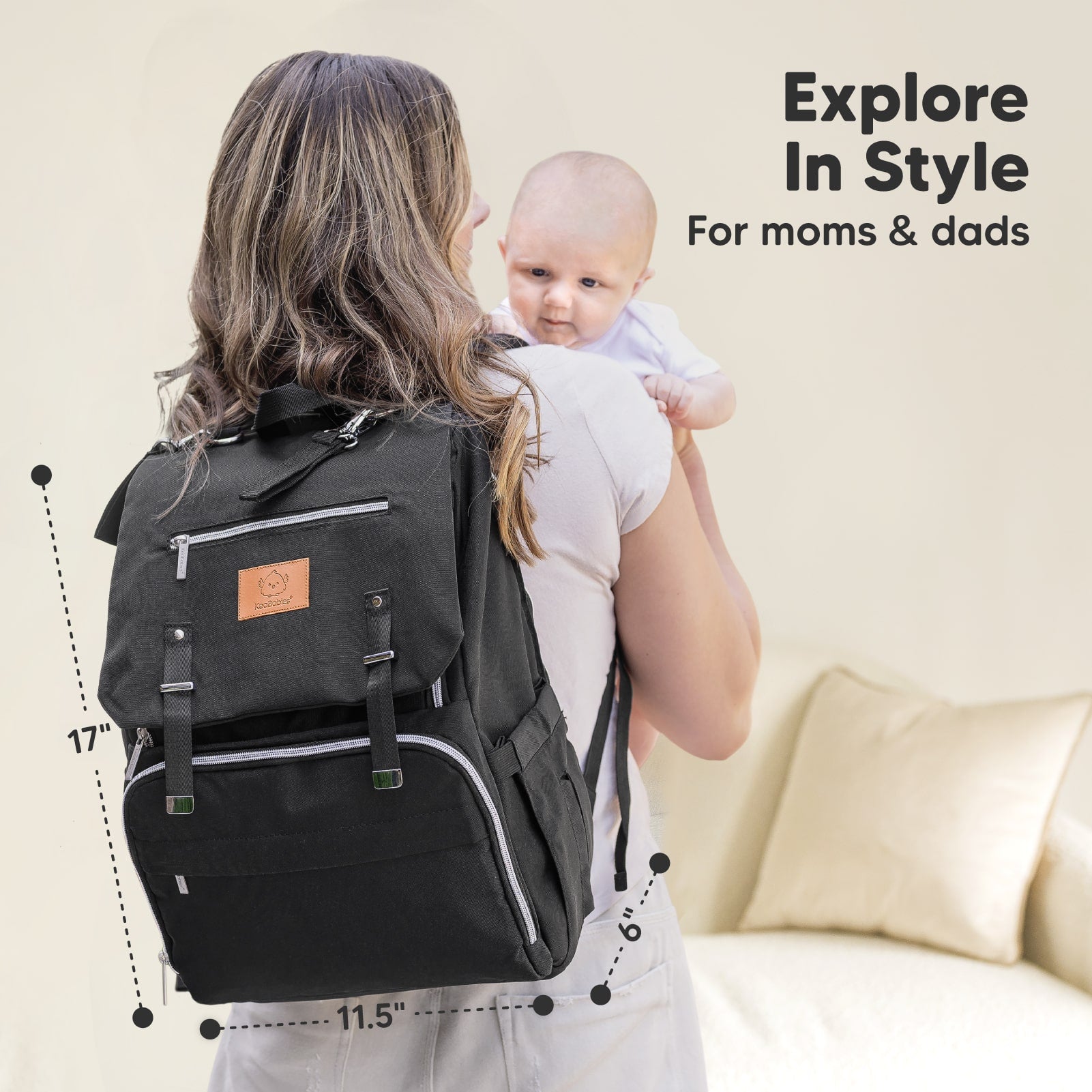 KeaBabies Explorer Diaper Bag/Backpack