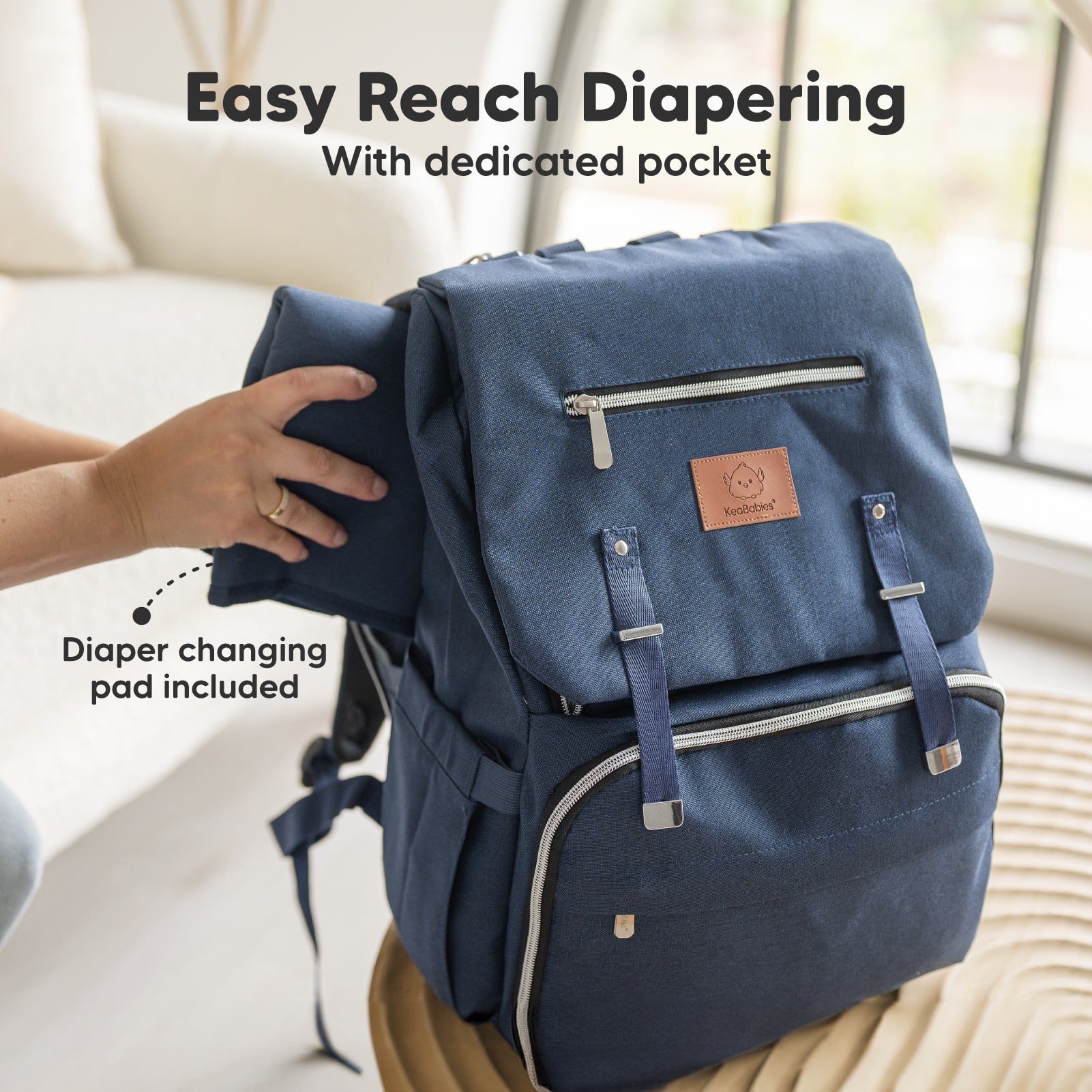 Easy Reach Diapering With dedicated pocket. Diaper changing pad included 27404089065658