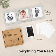 Load image into Gallery viewer, Fond Clean Touch Inkless Hand and Footprint Frame (Cloud Gray/Gold)
