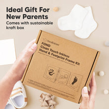 Load image into Gallery viewer, Fond Clean Touch Inkless Hand and Footprint Frame (Cloud Gray/Gold)

