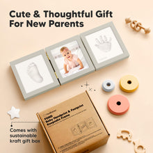 Load image into Gallery viewer, Fond Hand &amp; Footprint Keepsake Frame (Cloud Gray)
