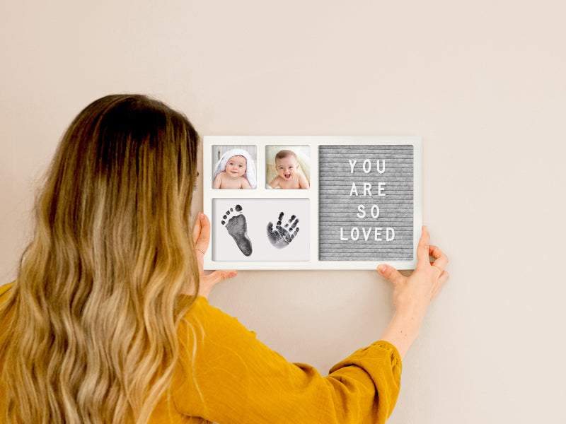 KeaBabies | Clean Touch Inkless Hand and Footprint Duo Frame Kit, Onyx Black | Maisonette