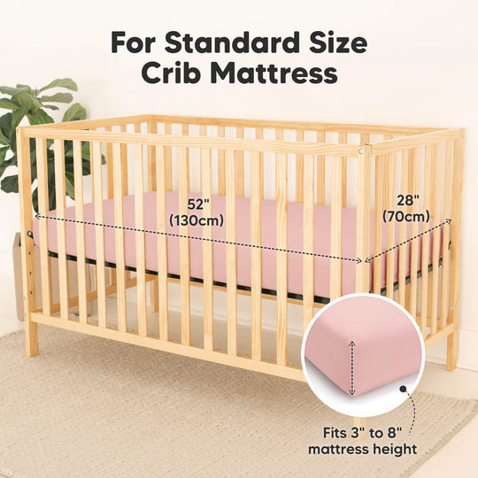 2-Pack Isla [Protect+] Waterproof Crib Sheets (Rose)