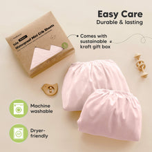 Load image into Gallery viewer, 2-Pack Isla [Protect+] Waterproof Mini Crib Sheets (Mist Rose)
