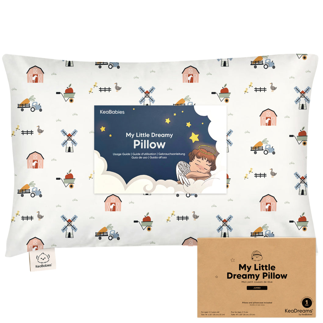 Jumbo Toddler Pillow with Pillowcase (Barn)