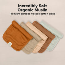 Load image into Gallery viewer, 5-Pack Lumi Muslin Burp Cloths (Spice)
