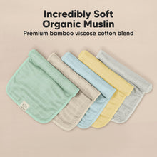 Load image into Gallery viewer, 5-Pack Lumi Muslin Burp Cloths (Mirage)
