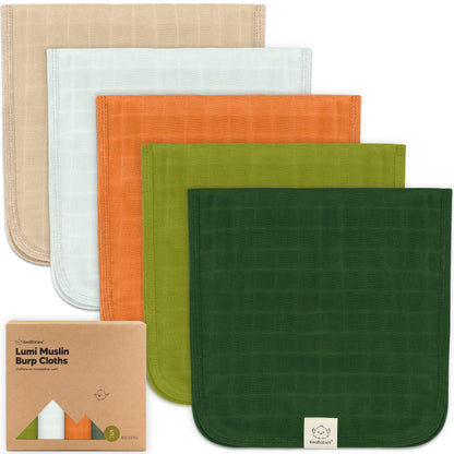 5-Pack Lumi Muslin Burp Cloths 27991459430586