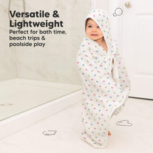 Load image into Gallery viewer, Lyra Muslin Hooded Towel (Roarsome, Petite)
