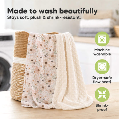 Made to wash beautifully - Stays soft, plush and shrink-resistant. (Machine washable, Dryer-safe (low heat), and Shrink-proof) 33971640238266