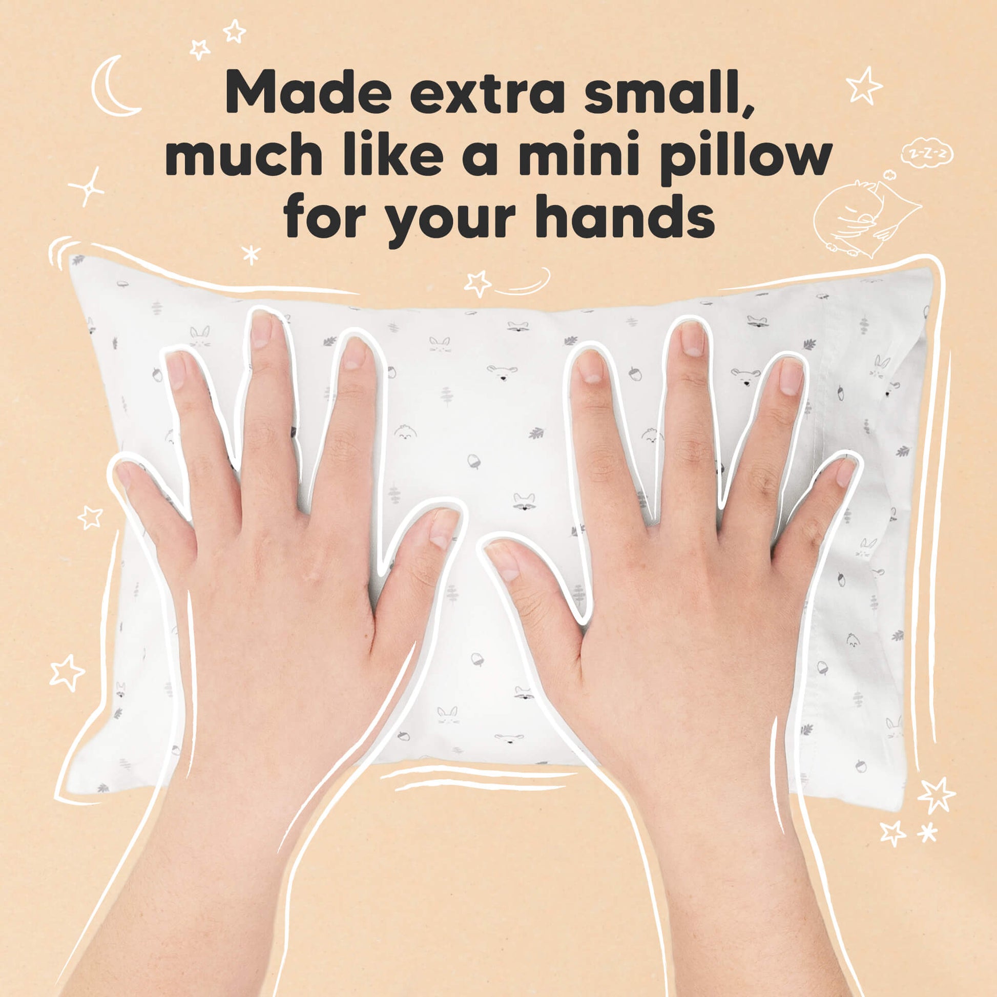 Made extra small, much like a mini pillow for your hands 32334220361914