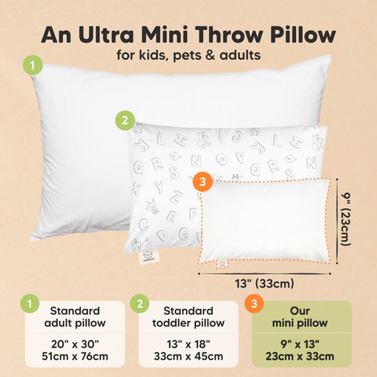 Mini Toddler Pillow With Pillowcase (Soft White)