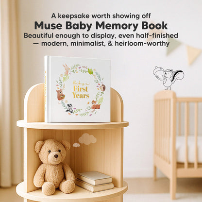 A Keepsake Worth Displaying: Muse Baby Memory Book

Beautiful enough to display, even half-finished - Minimalist, heirloom-worthy design.
 30514240913594