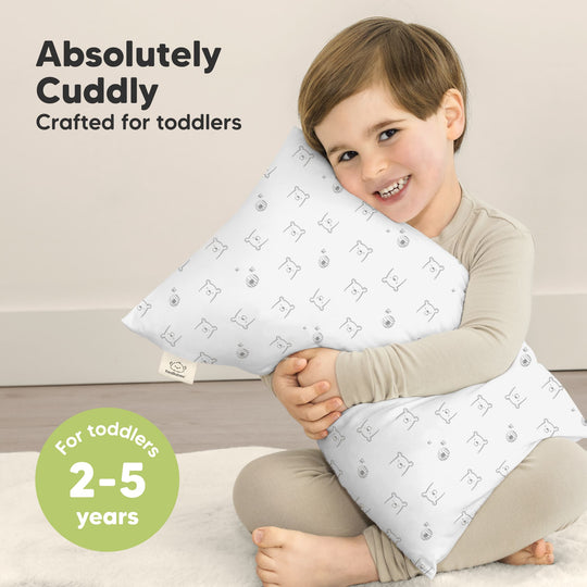 Cuddly Toddler Pillow with Pillowcase (Bumble Bear)