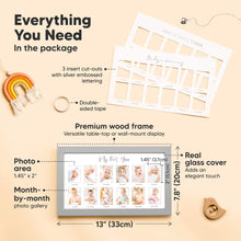Load image into Gallery viewer, Nova Baby&#39;s First Year Picture Frame (Cloud Gray)
