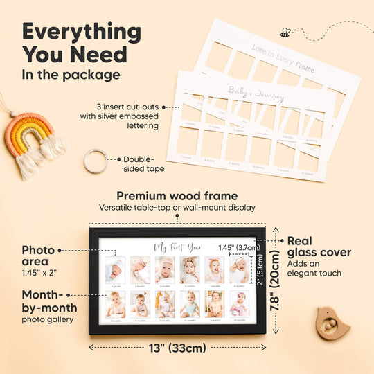 Nova Baby's First Year Picture Frame (Onyx Black)