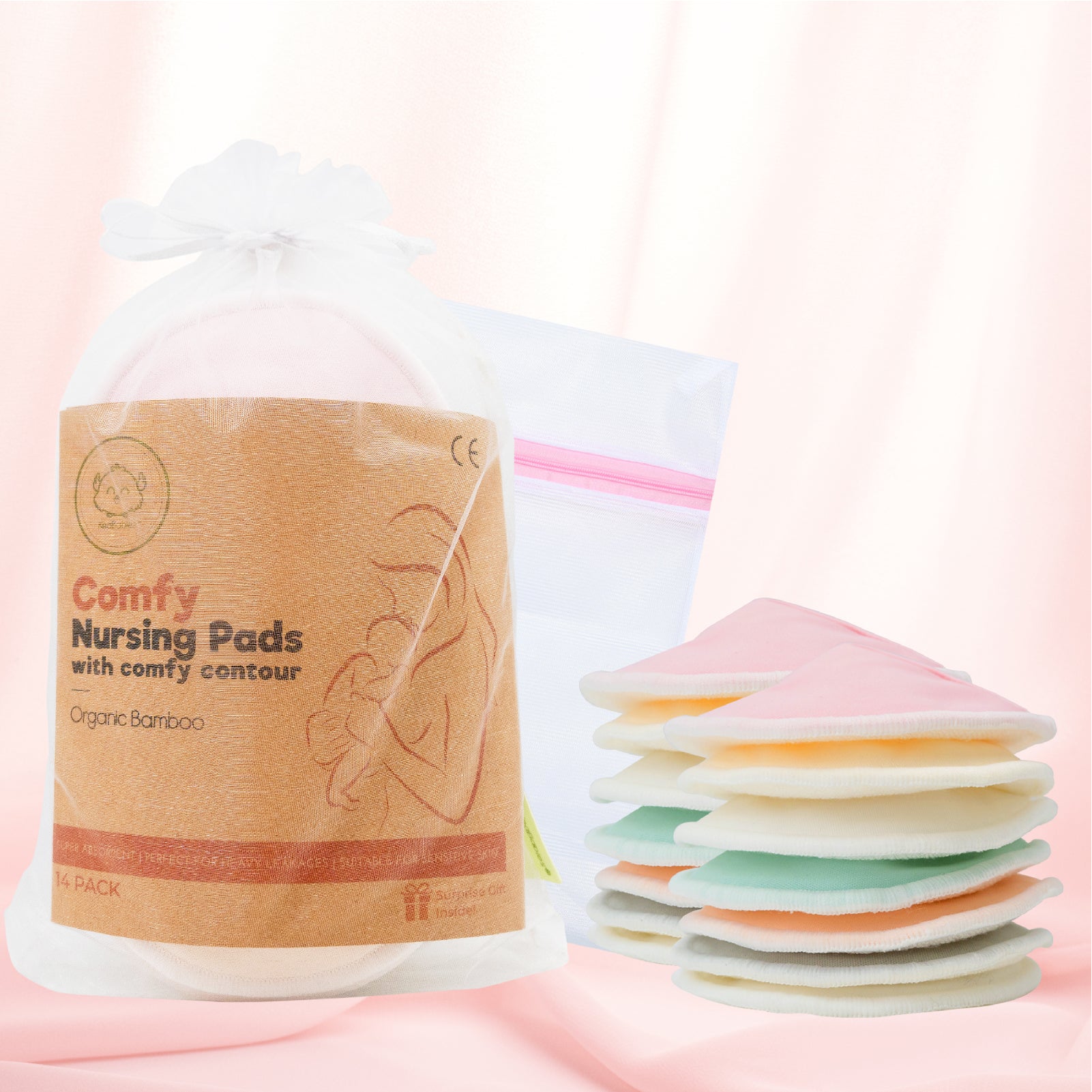 Organic Bamboo Viscose Nursing Pads - 14 Washable Breastfeeding Pads, Wash  Bag, Reusable Breast Pads For Breastfeeding, Nipple Pads For Breastfeeding