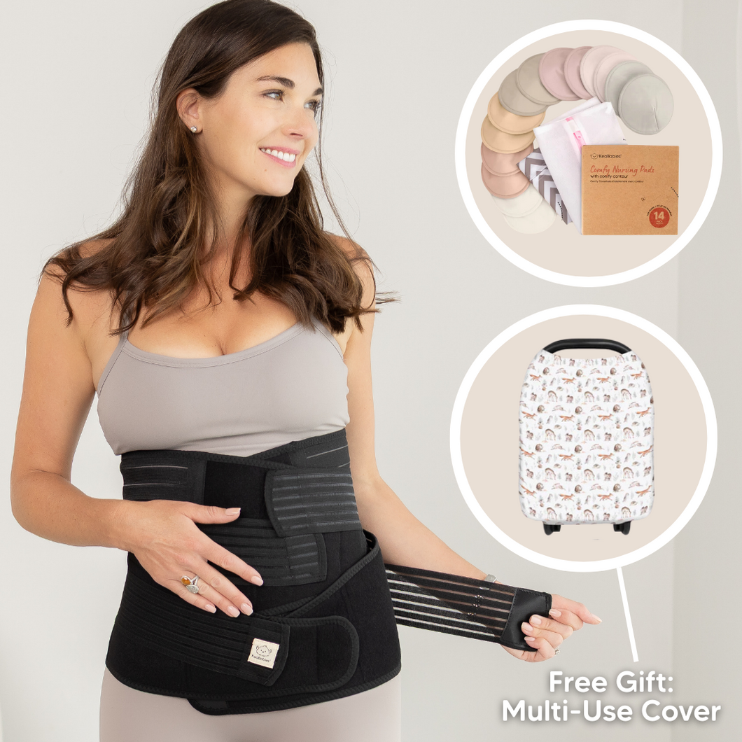 Postpartum Belt Bundle [2 Postpartum Belts + 14 Pack Nursing Pads + Free Gift]