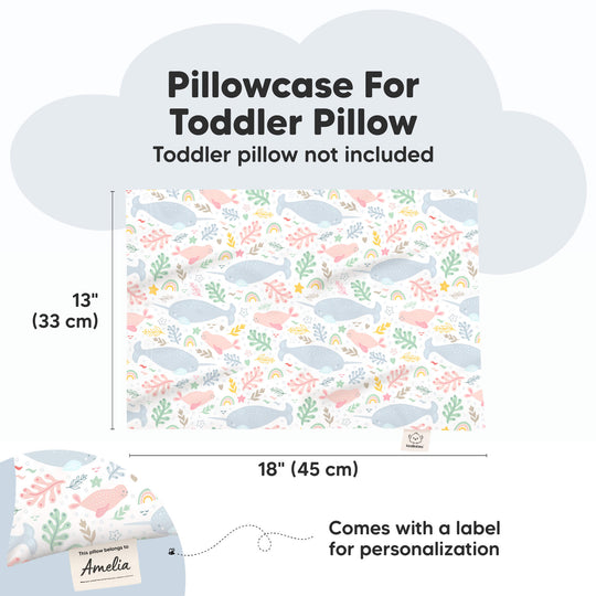 Printed Toddler Pillowcase 13X18" (Narwhal)
