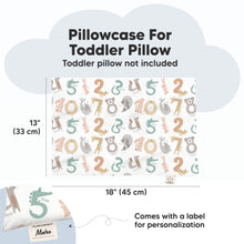 Load image into Gallery viewer, Printed Toddler Pillowcase 13X18&quot; (Wild Count)
