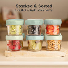 Load image into Gallery viewer, 6-Pack Prep Jars Food Glass Containers (Sage)
