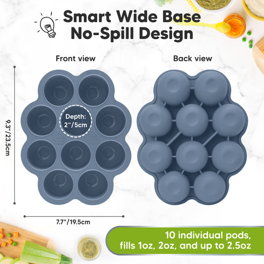 Prep Silicone Baby Food Tray (Slate)